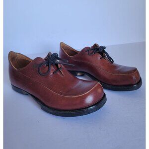 Cydwoq Brown Leather Oxford Handmade Artisan Lace-Up Minimalist Shoes. Sz 8-8.5